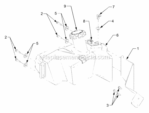 Fuel Tank Diagram and Parts List for 7284 54AD74H-710, 54AT74H-710 Cub Cadet Lawn Tractor